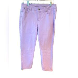 Talbots Sz 6 Lilac Purple Crop Zipper Ankle Denim Jeans Pants